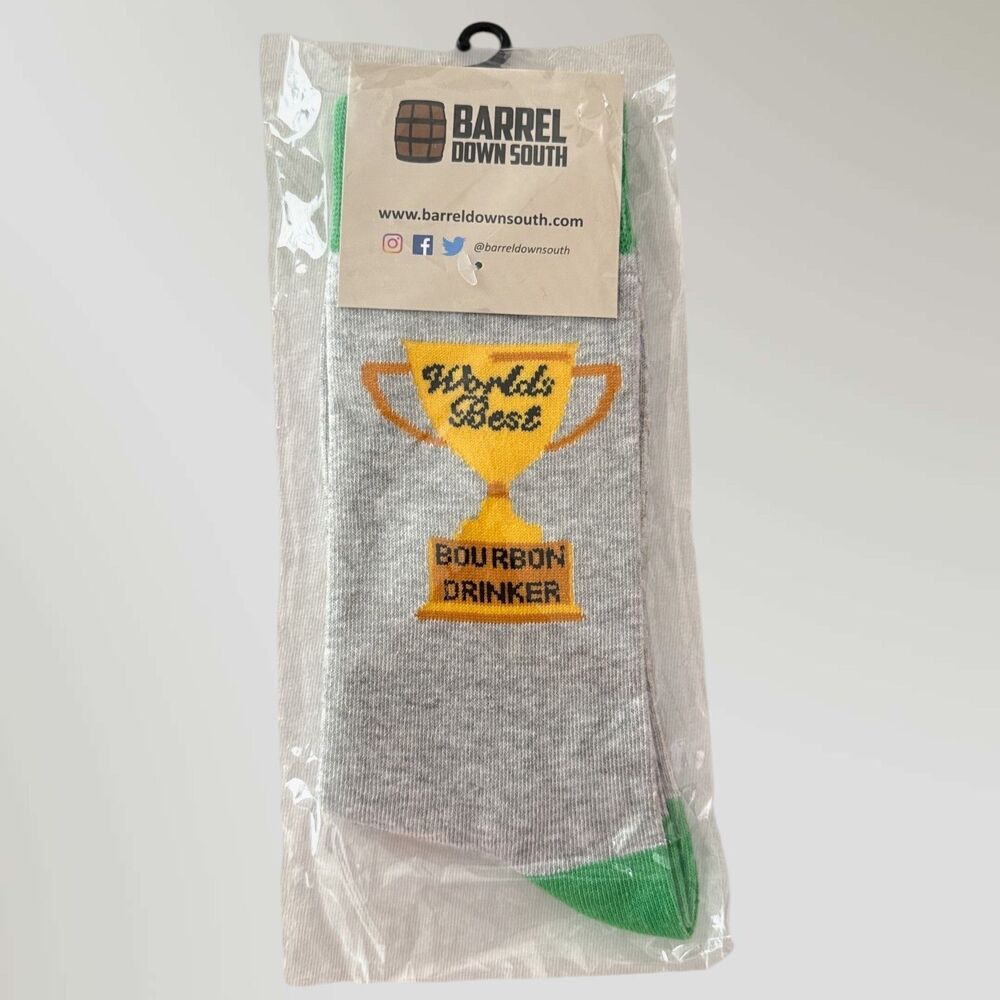 NWT Barrel Down South Socks World's Best Bourbon Drinker Funny Novelty Size 6-12